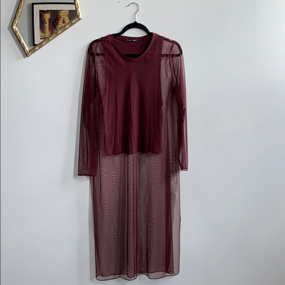 Zara sheer tunic dress